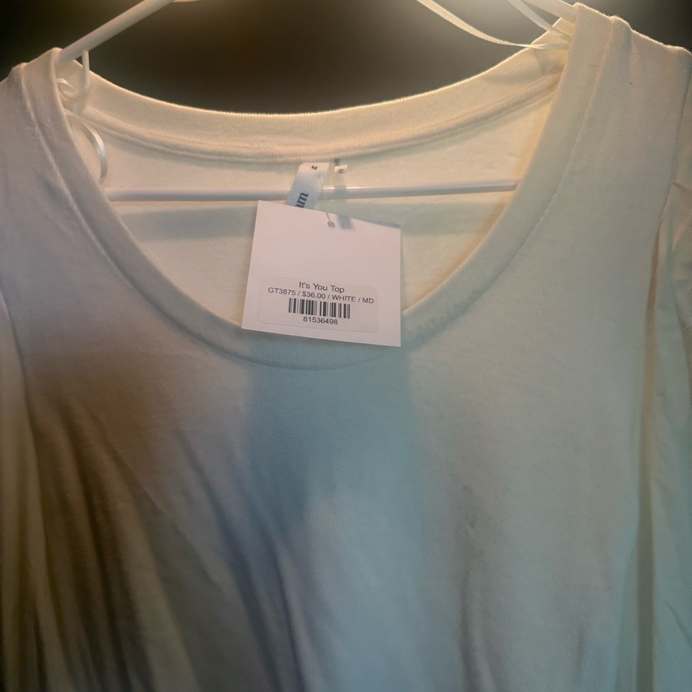 Cream Crop Top with Crew Neck and Short Sleeves stretchy soft dress up and down